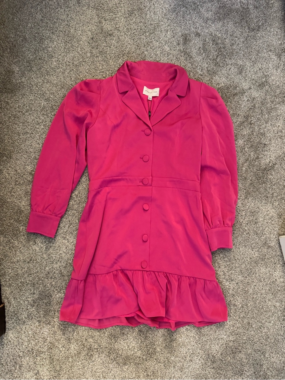 Adelyn Rae Magenta Button-Front Midi Dress